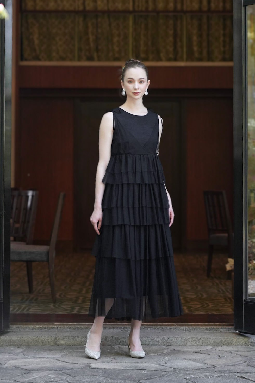 たまtiered tulle cami onepiece(size:2) tiered tulle cami one-piece – Acka online store