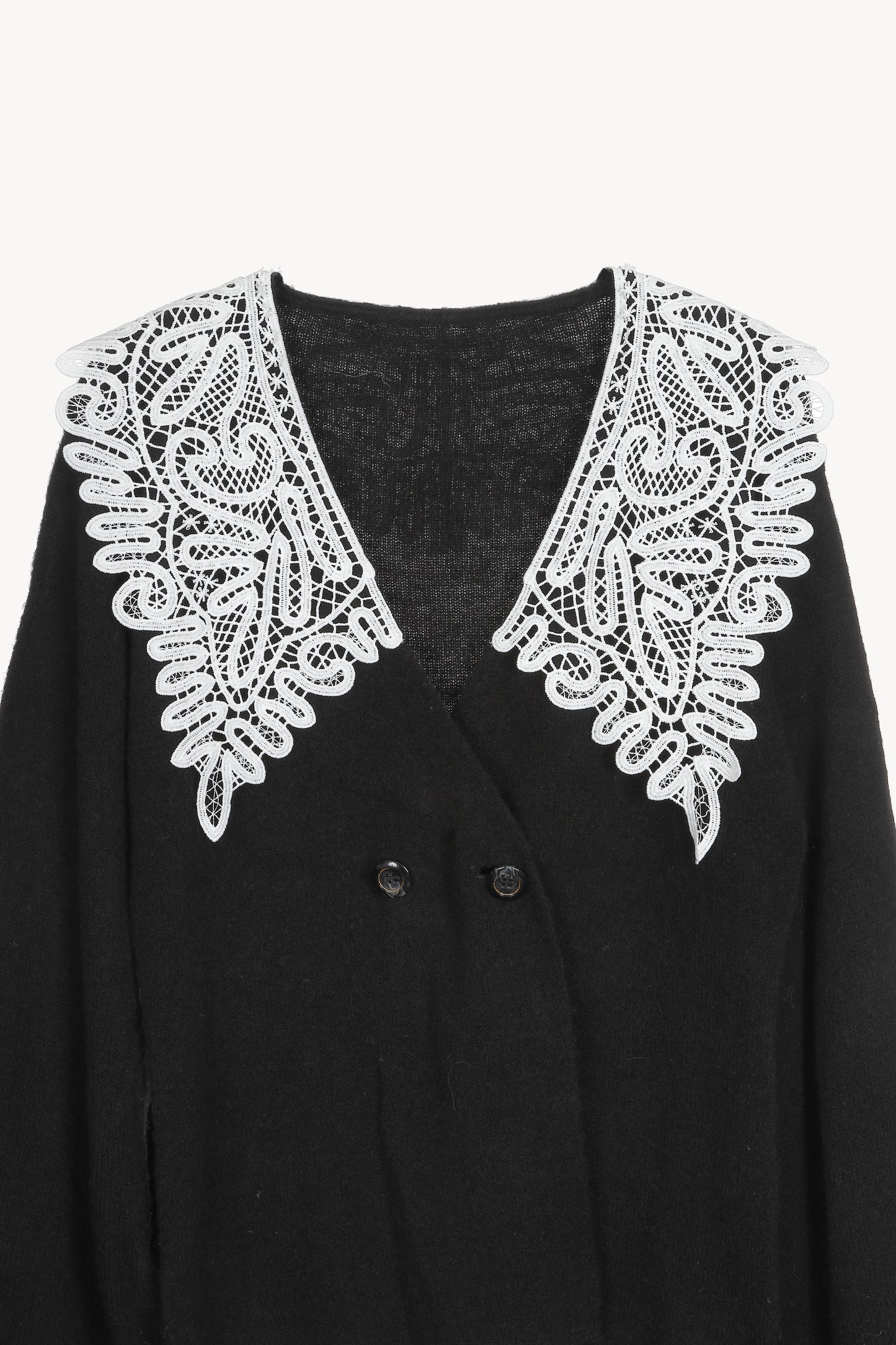lace collar knit cardigan