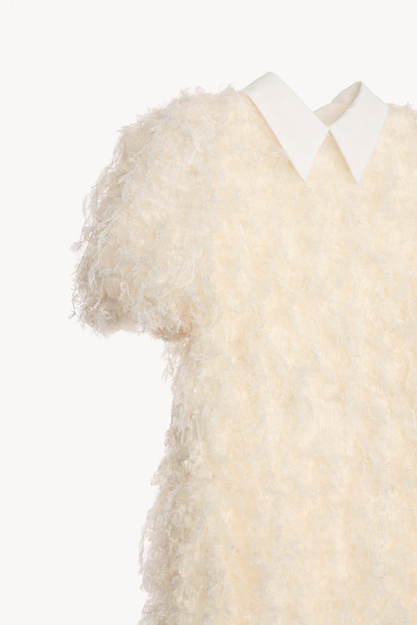 lame fringe puff dress