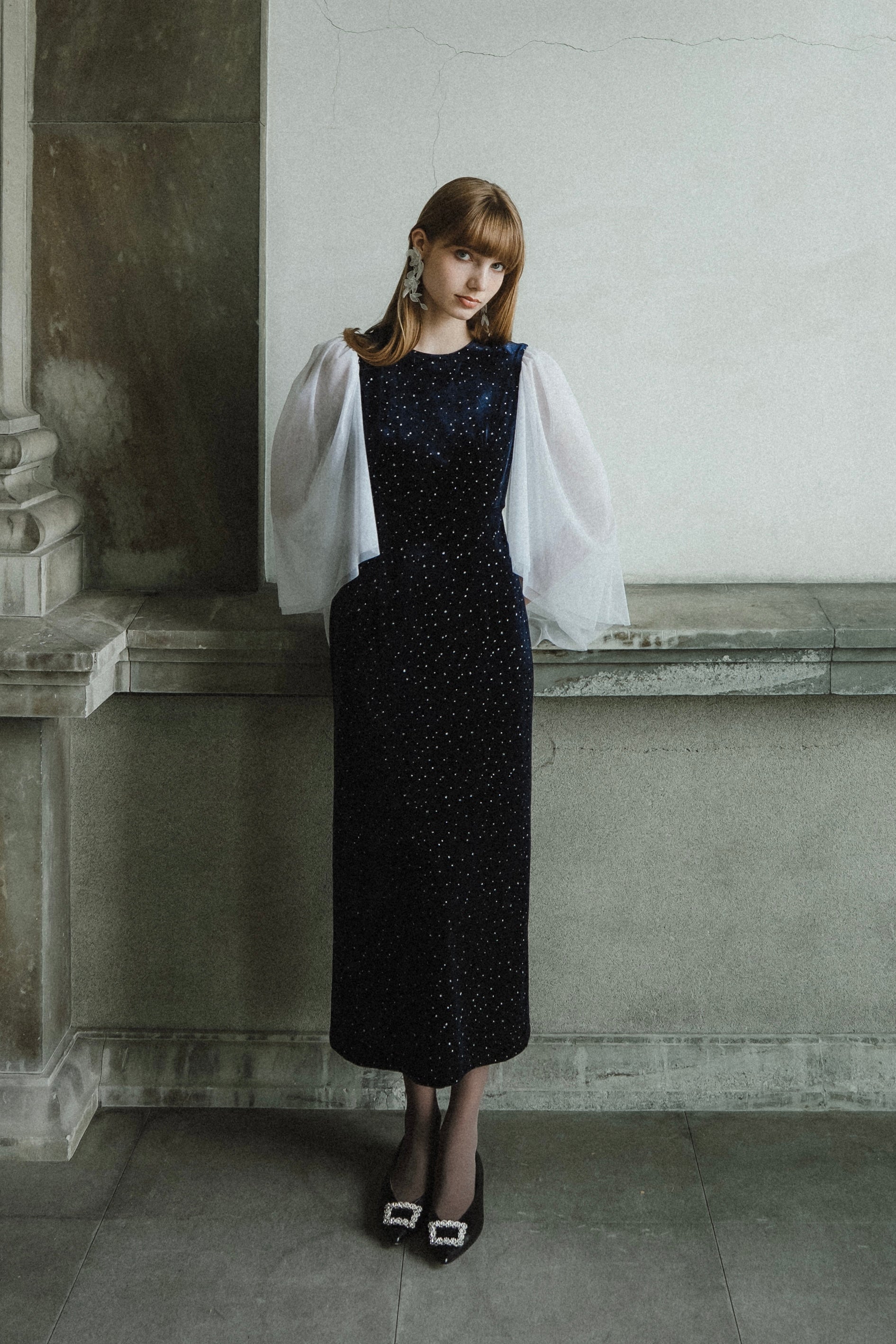 Acka オケージョンワンピース velour dot long dress – Acka online store
