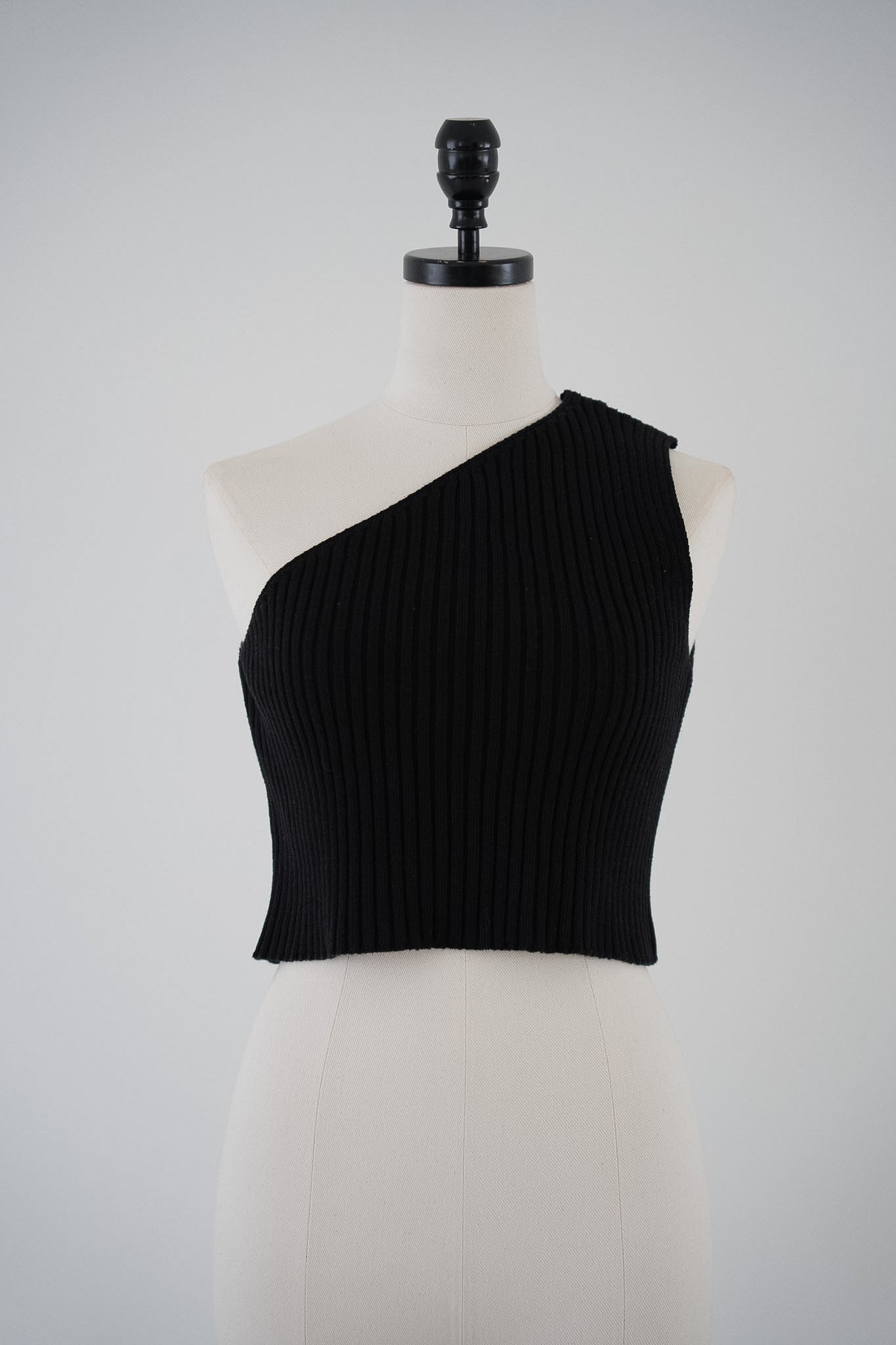 one shoulder rib knit