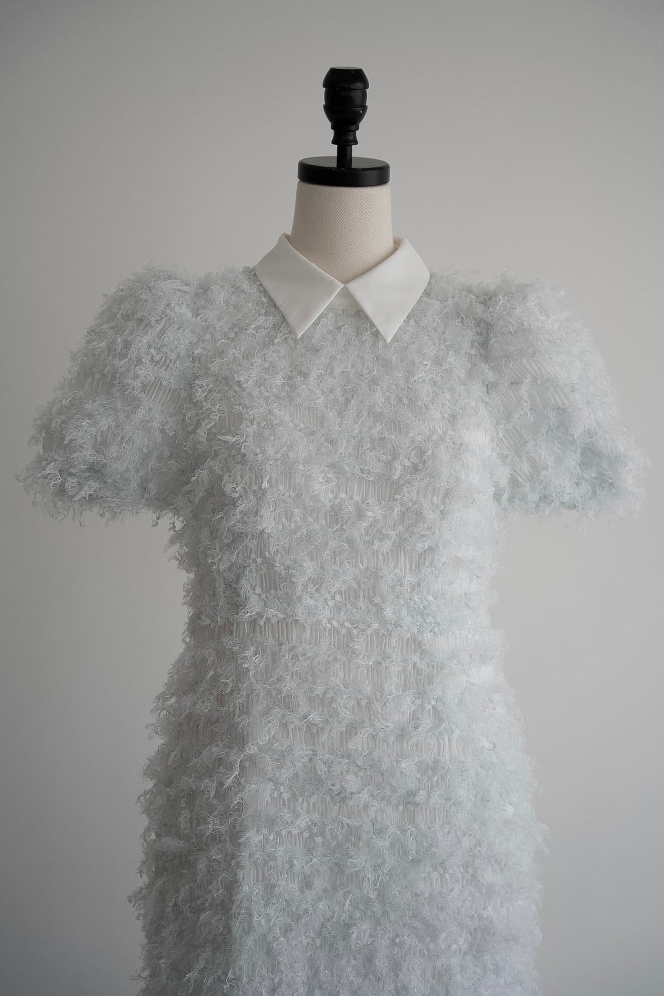 lame fringe puff dress