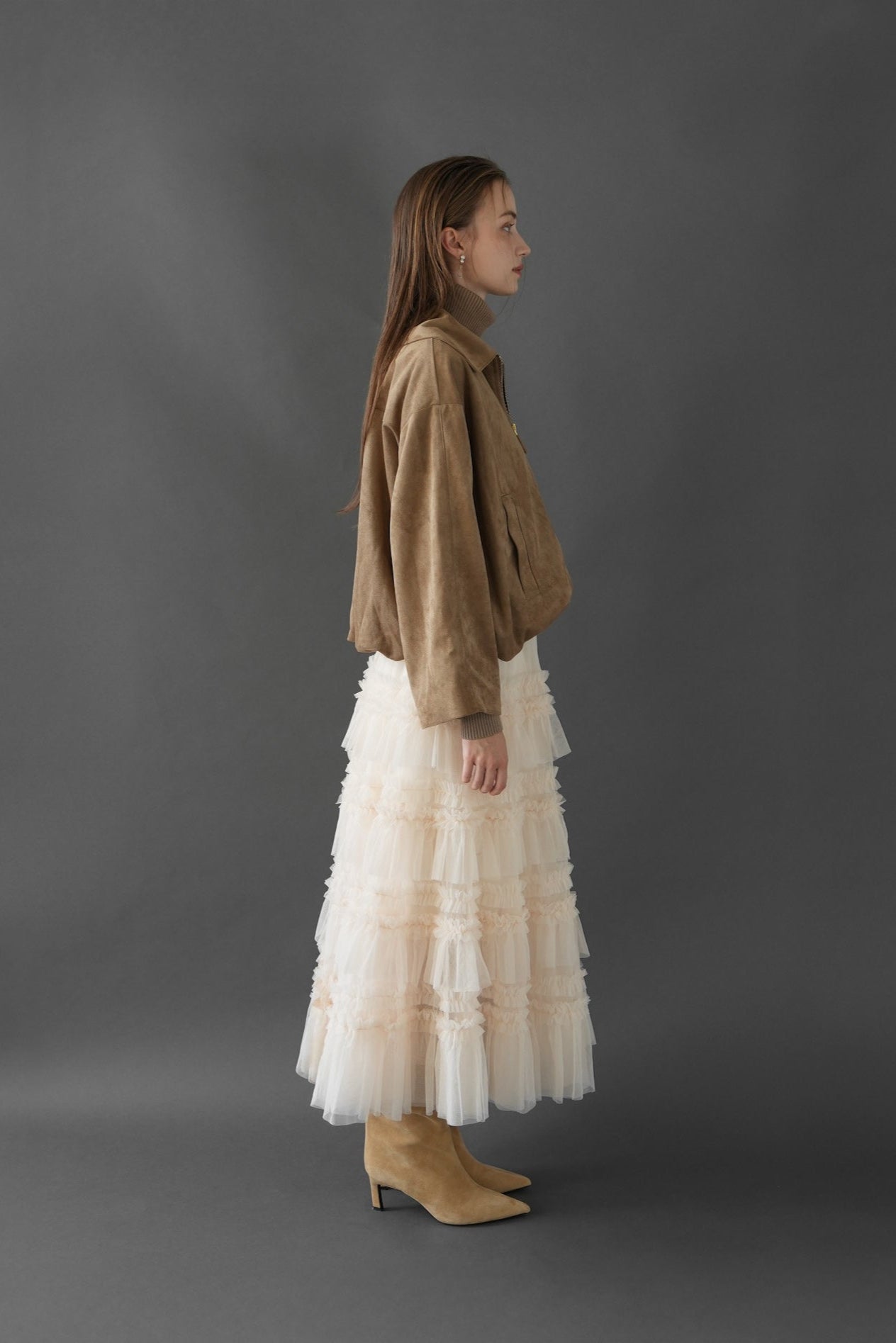 suede like logo blouson