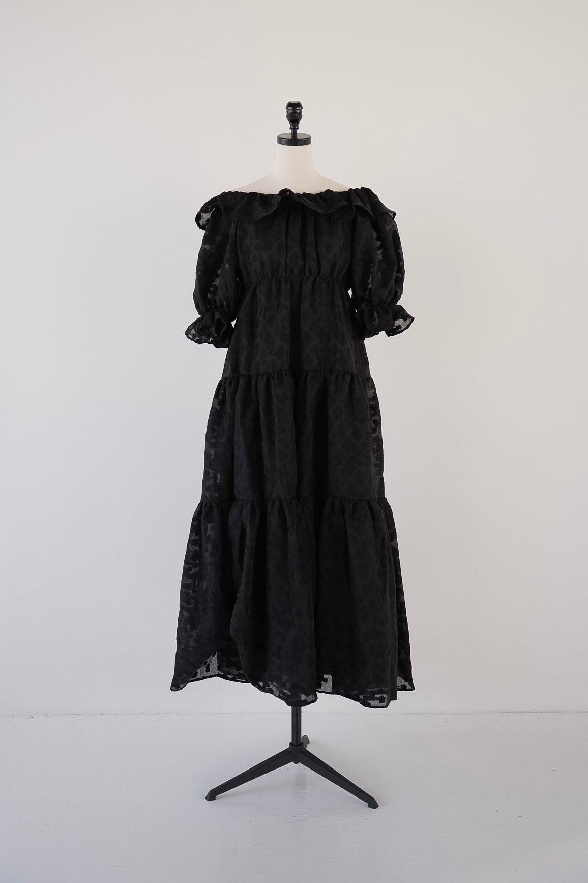 frill collar tiered one-piece