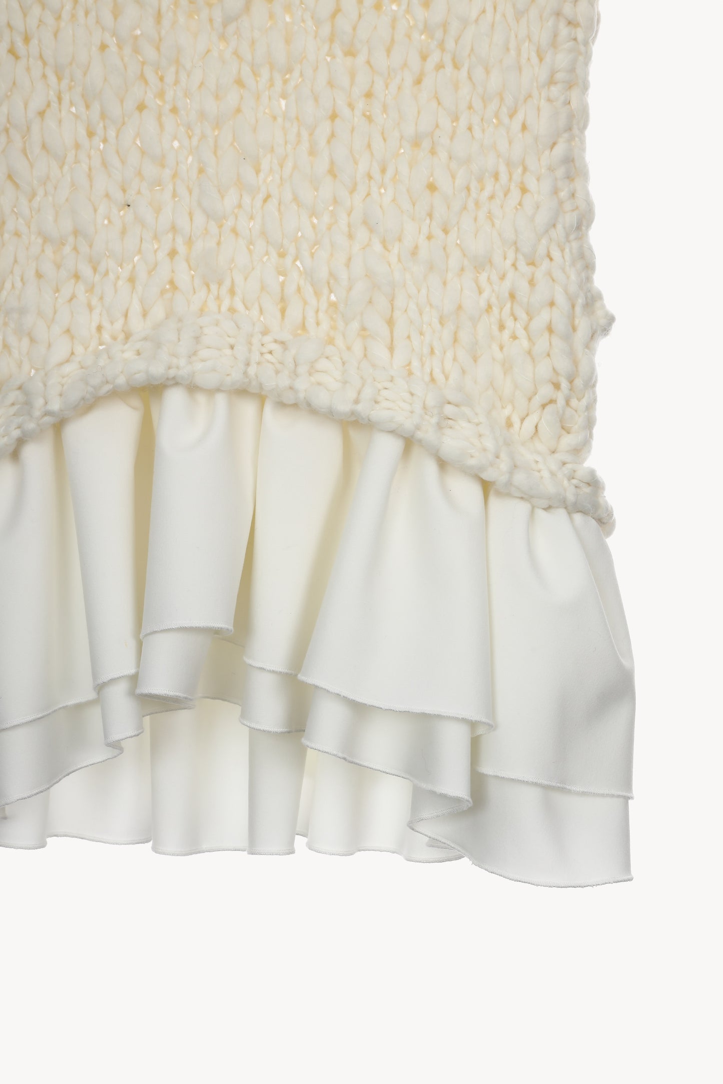 frill hand knit vest