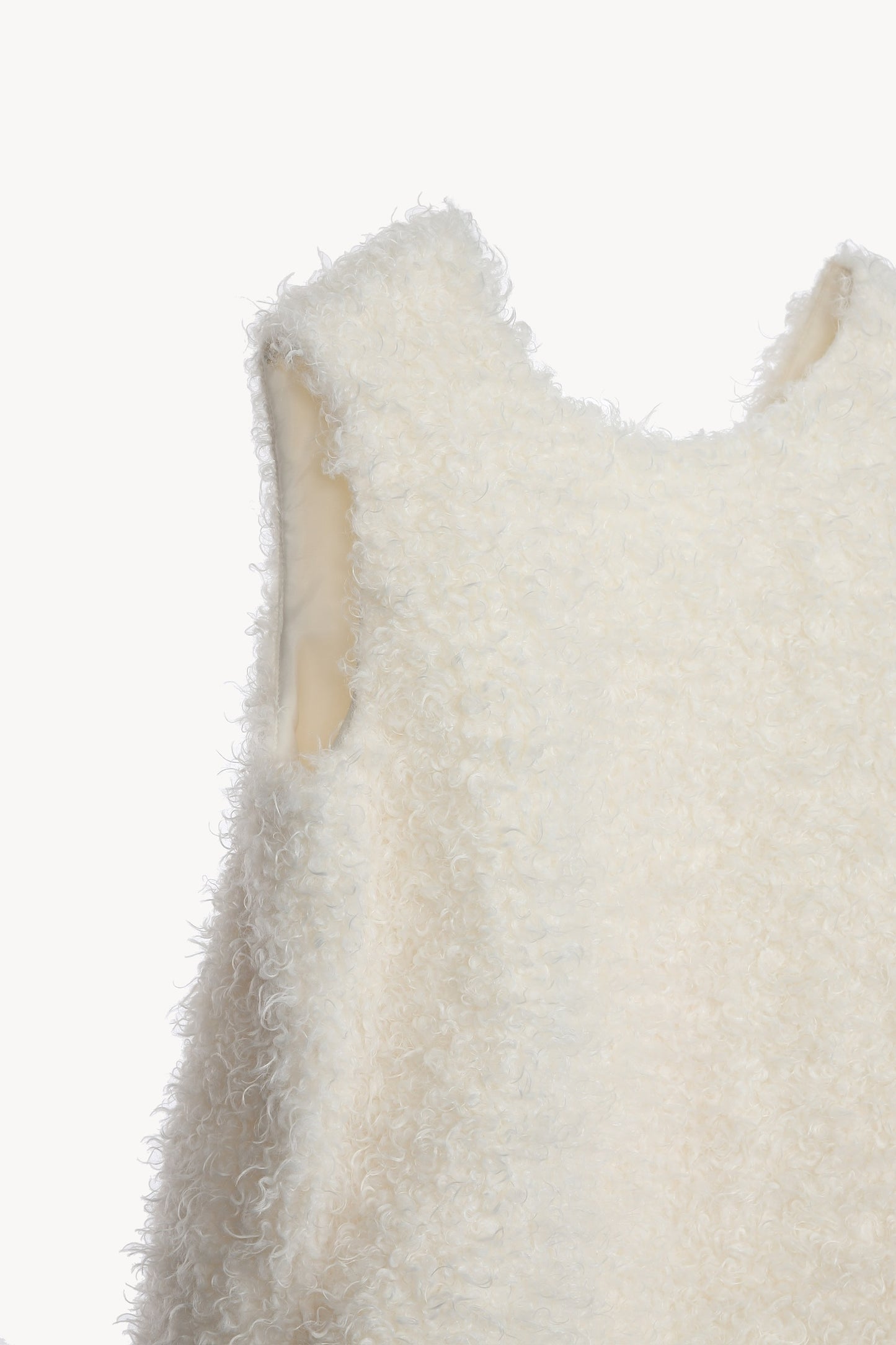 fur vest one-piece
