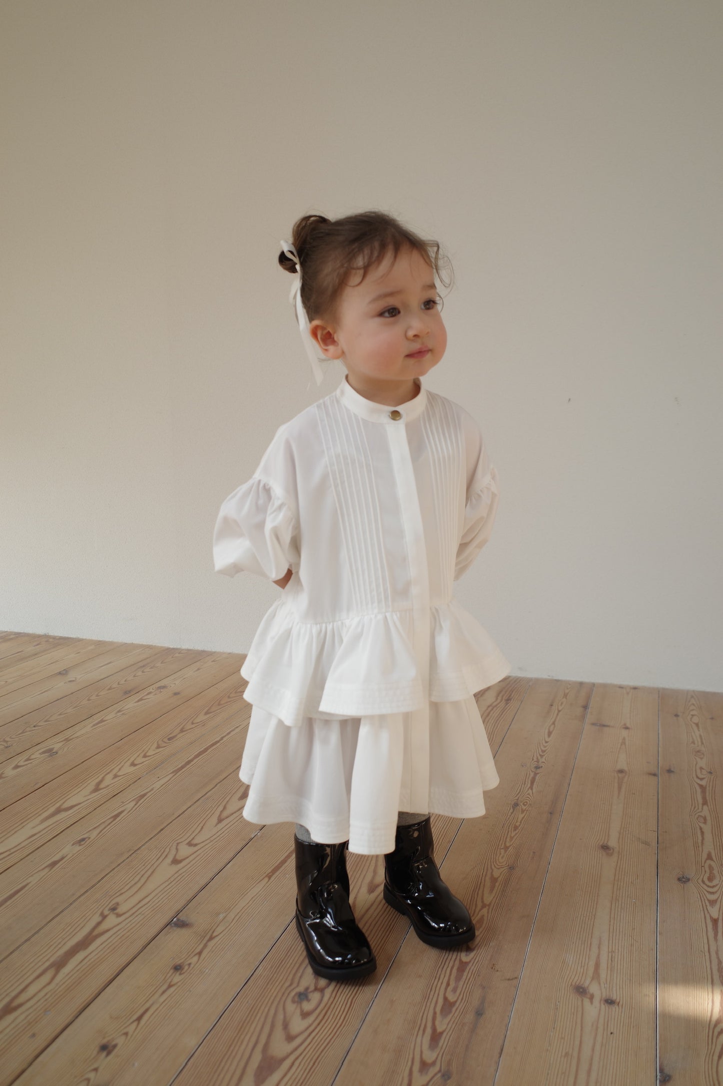 ［kids］frill shirt one-piece