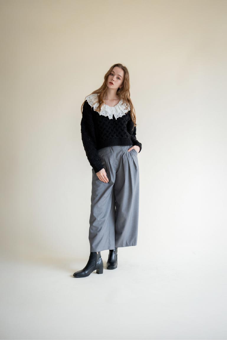 double lace cable knit