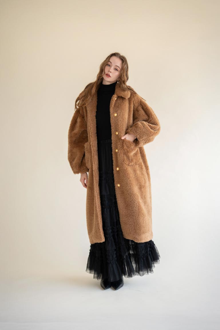 soft boa long coat
