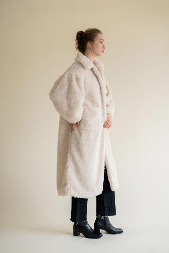 soft boa long coat