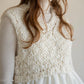 frill hand knit vest