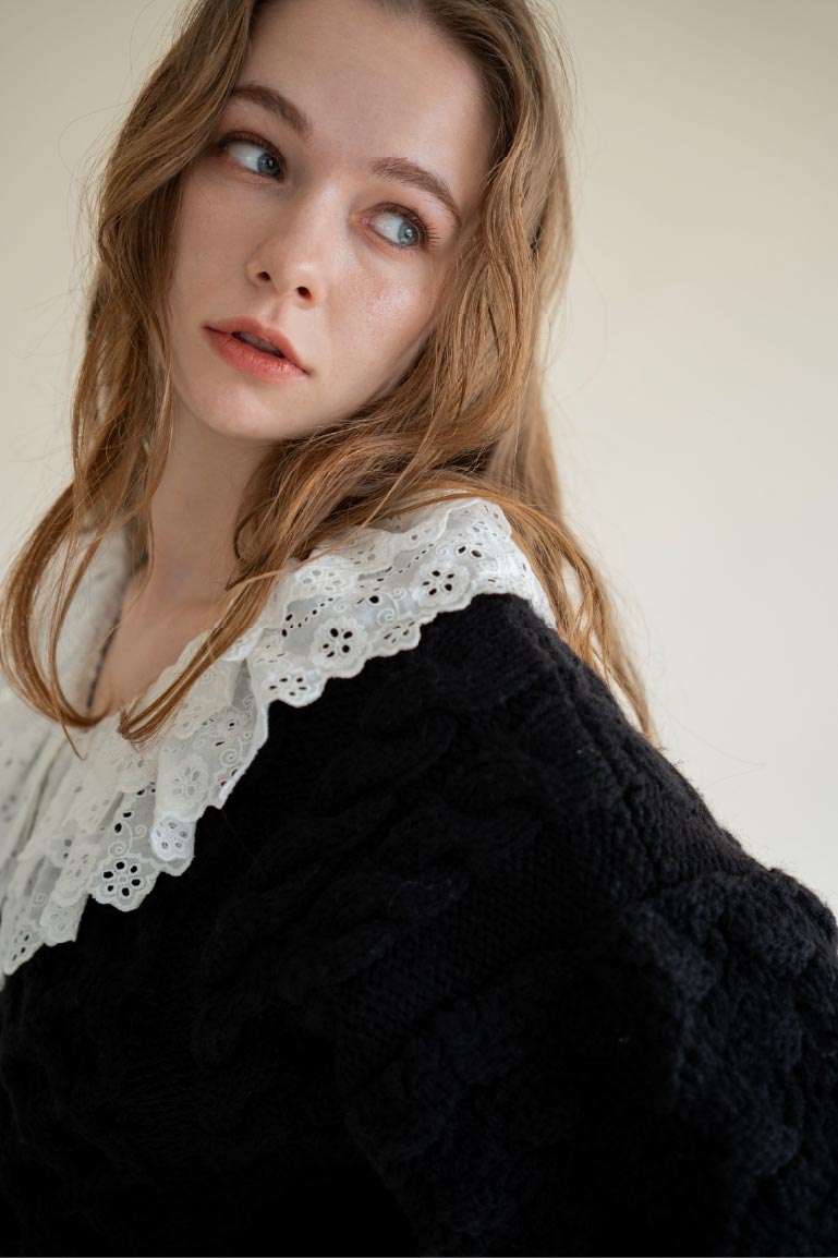 double lace cable knit