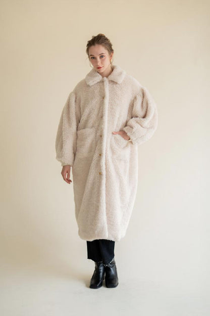 soft boa long coat
