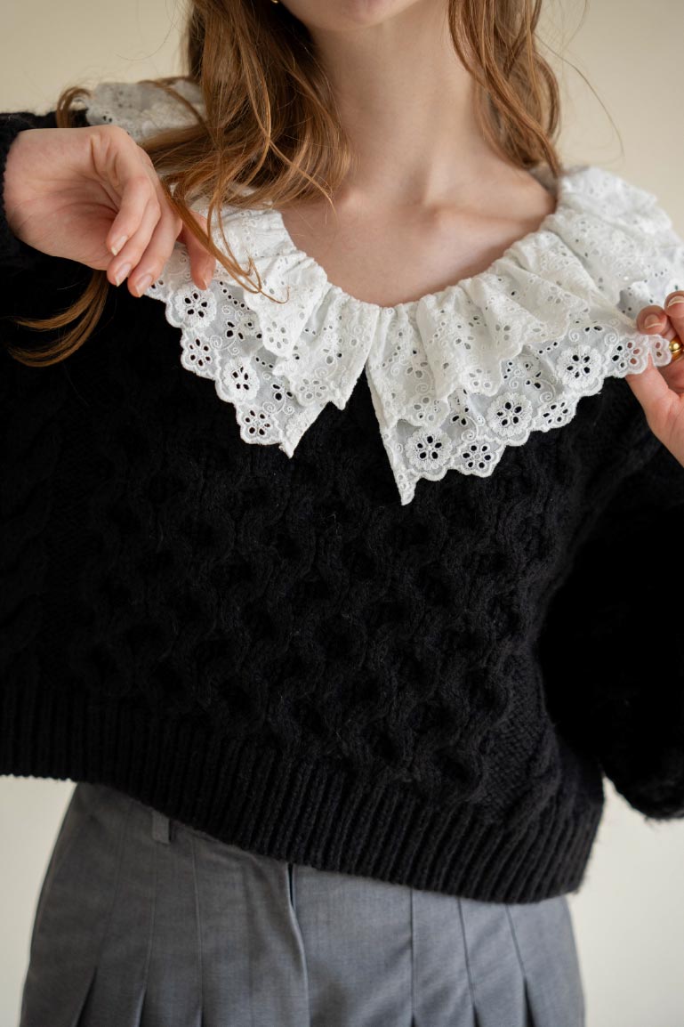 double lace cable knit
