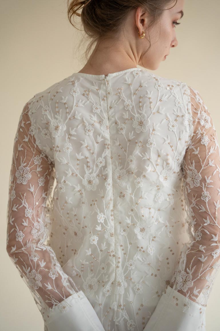 lace motif long dress – Acka online store