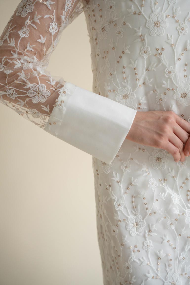 lace motif long dress – Acka online store
