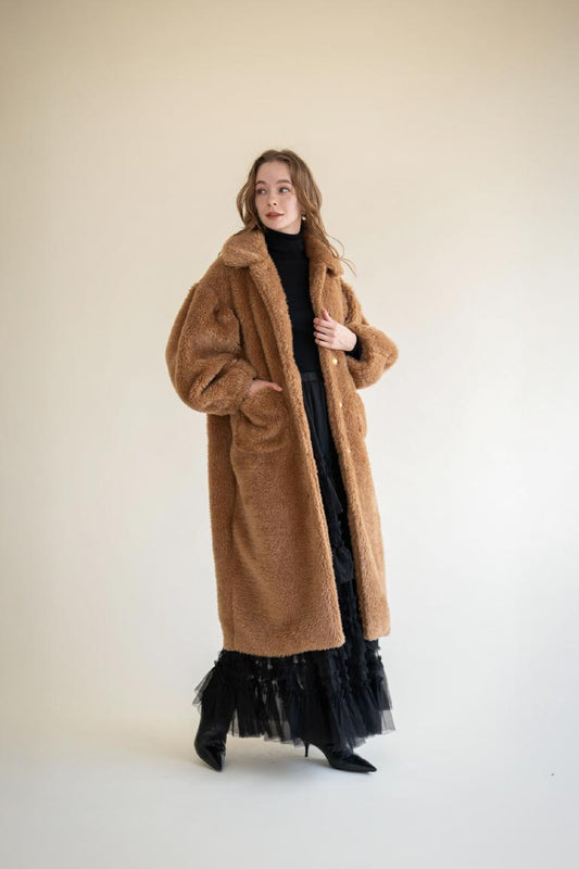 soft boa long coat