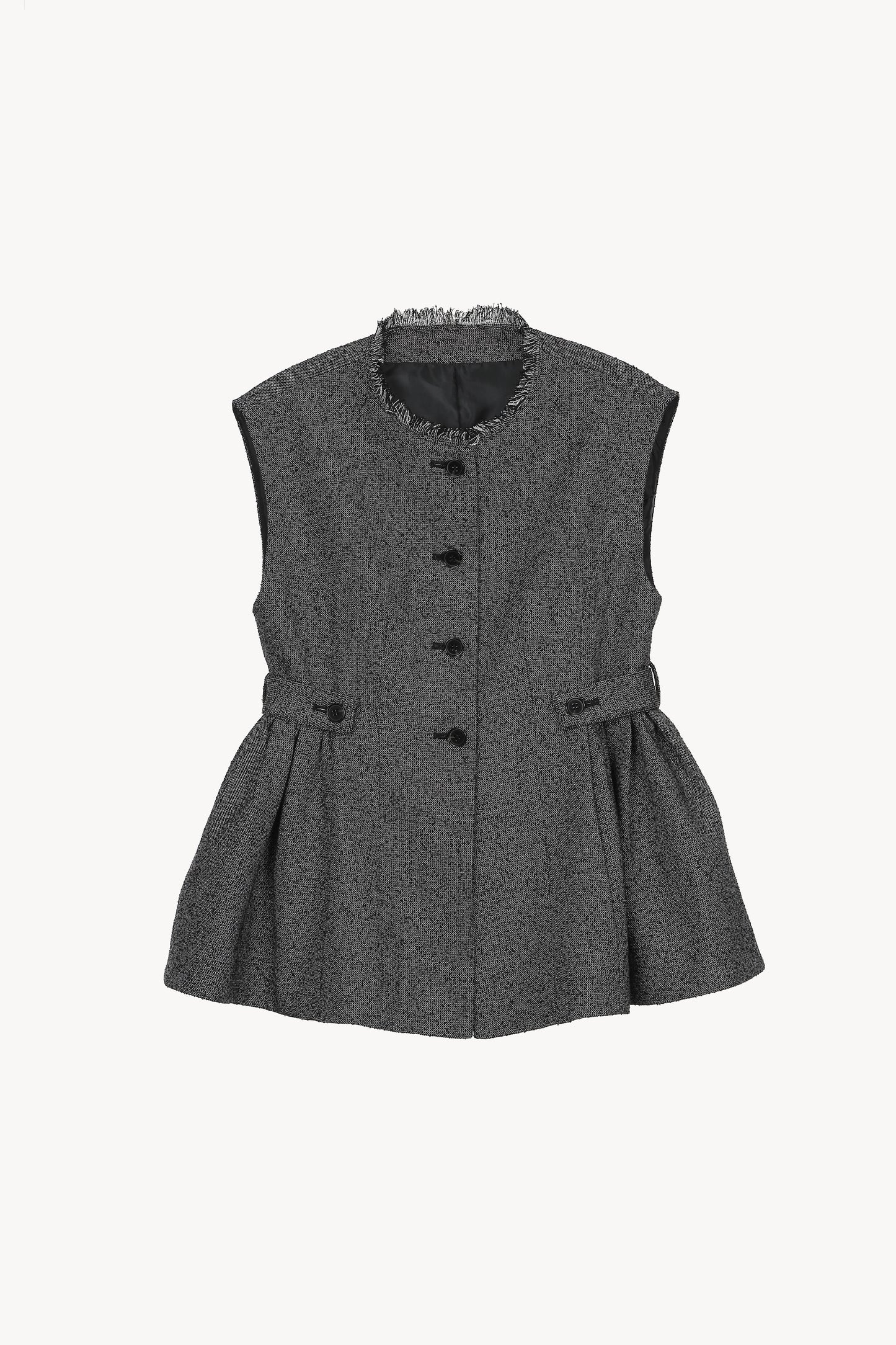 peplum tweed vest