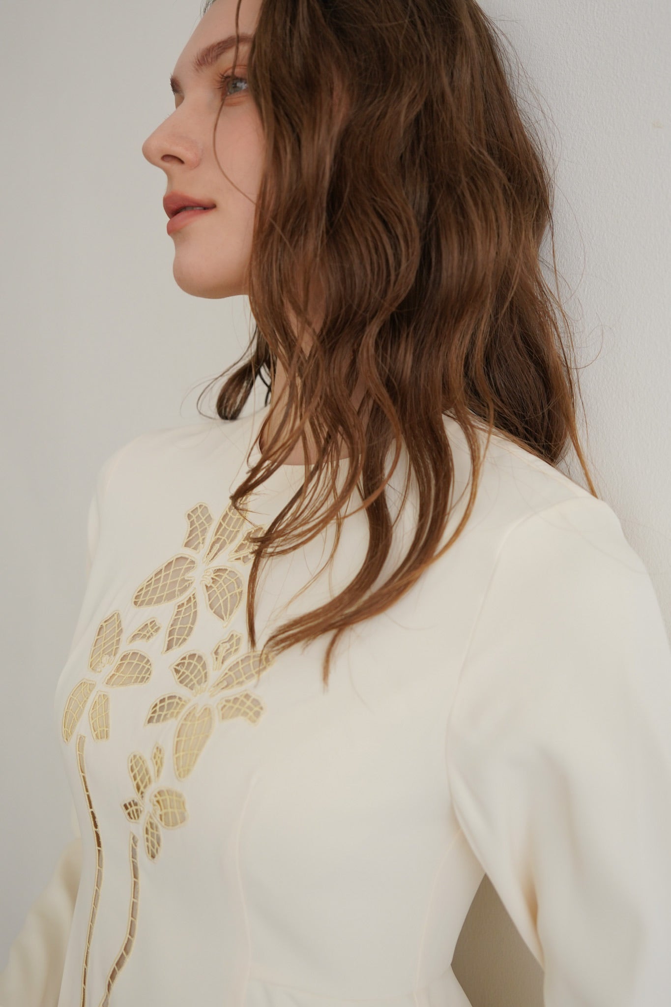 flower cutwork one-piece