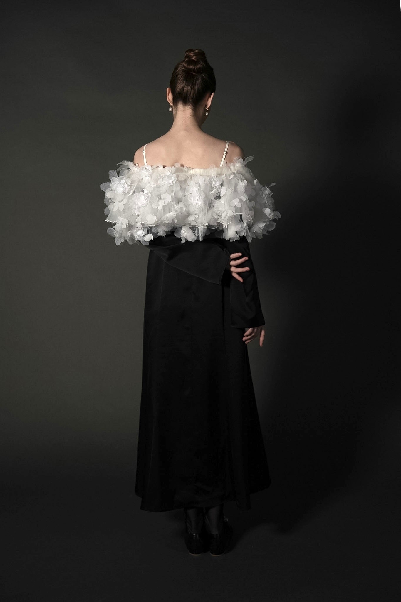 ［Édition］flower motif tulle dress