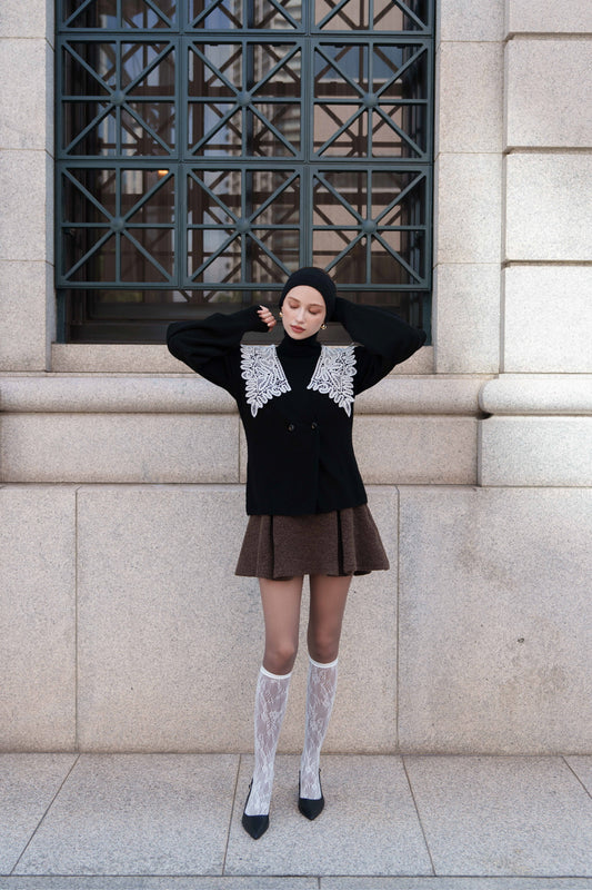 warm flare mini skirt