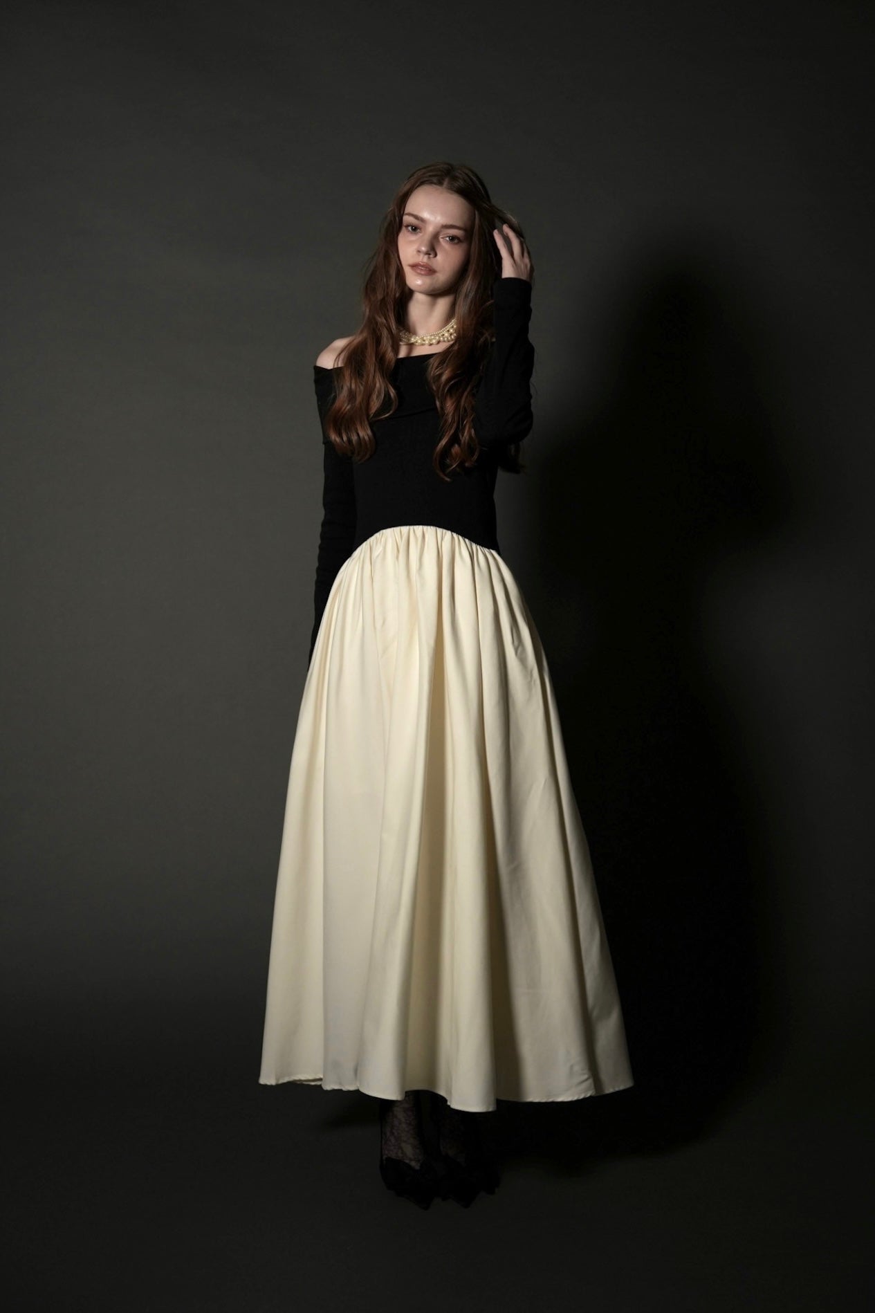 ［Édition］off shoulder docking one-piece