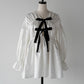 ［Édition］jacquard ribbon blouse