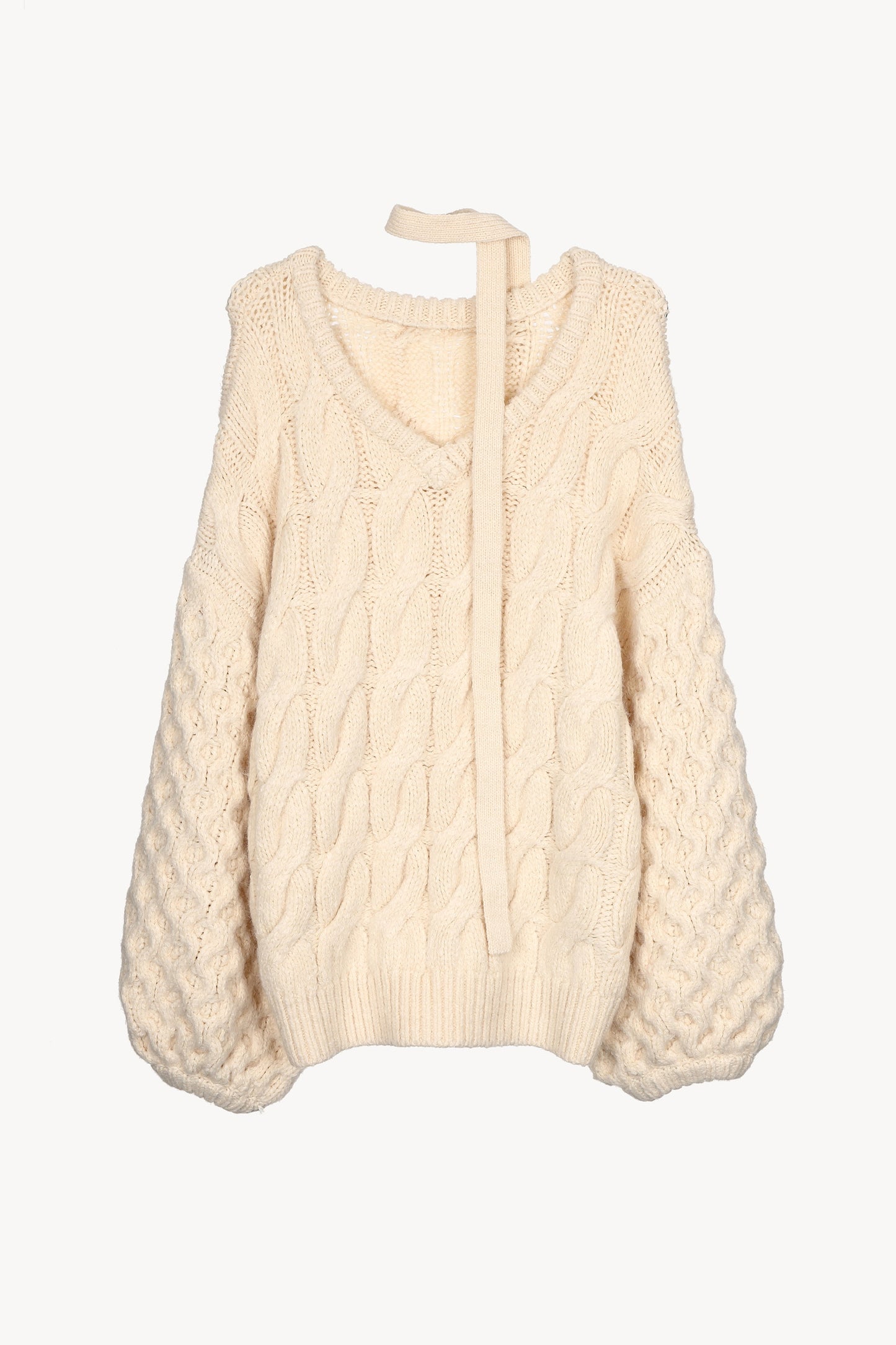 neck details cable knit