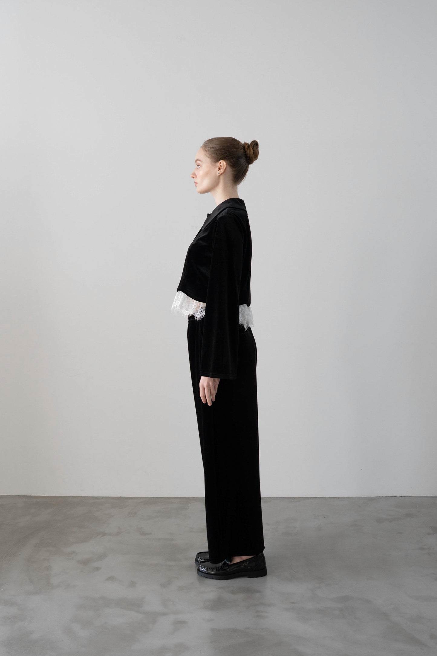 velvet straight pants