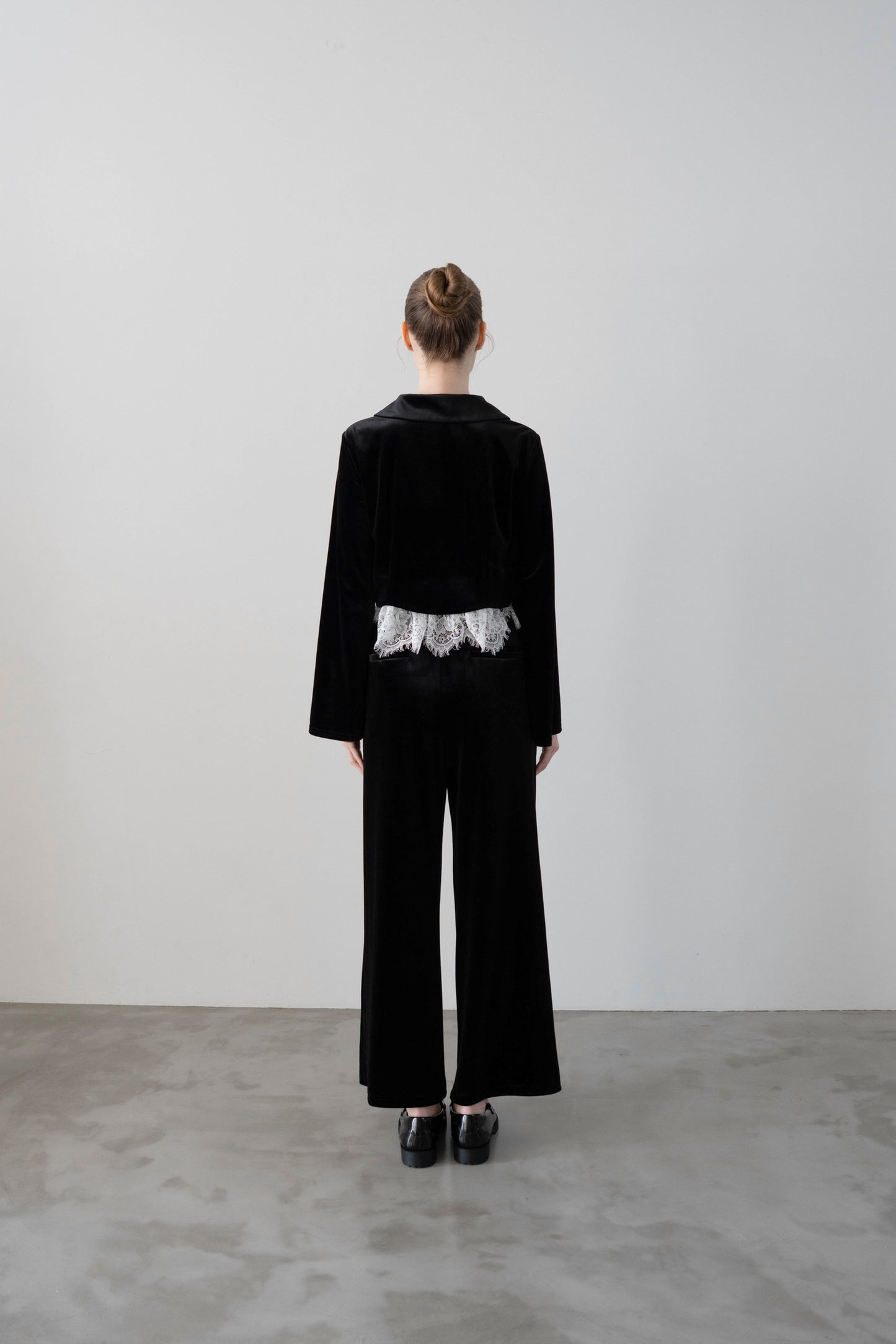 velvet straight pants