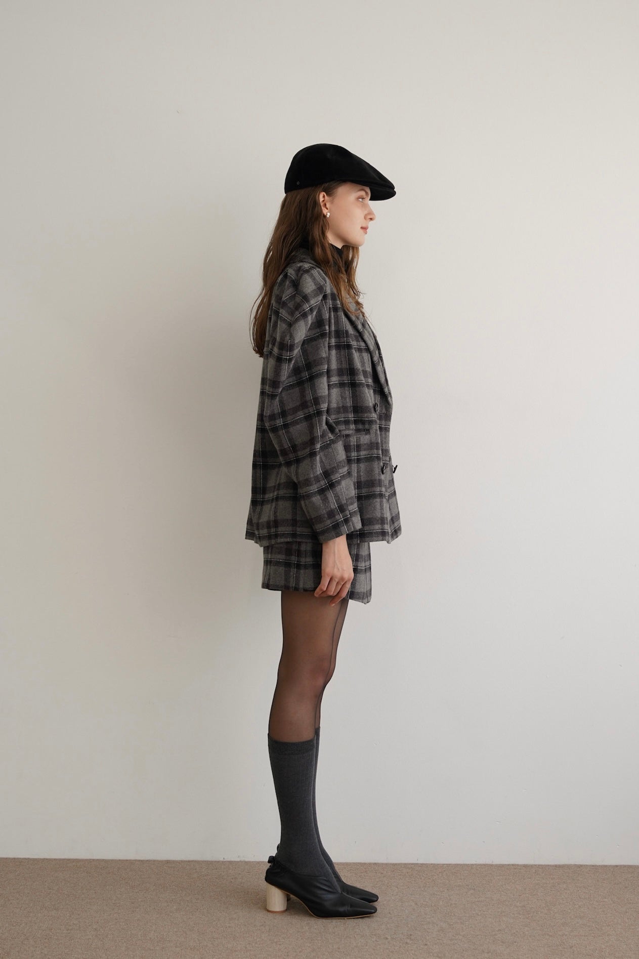 check double breasted jacket