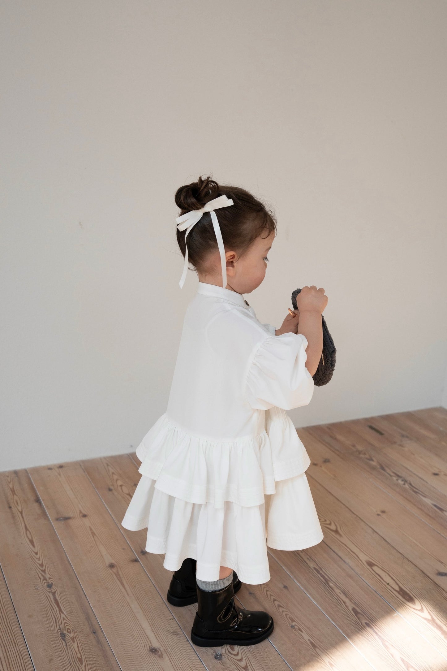 ［kids］frill shirt one-piece