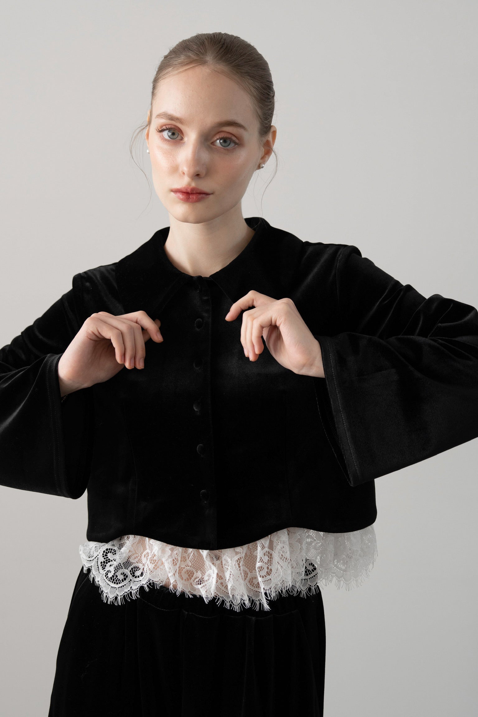 velvet lace tops – Acka online store
