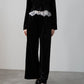 velvet straight pants