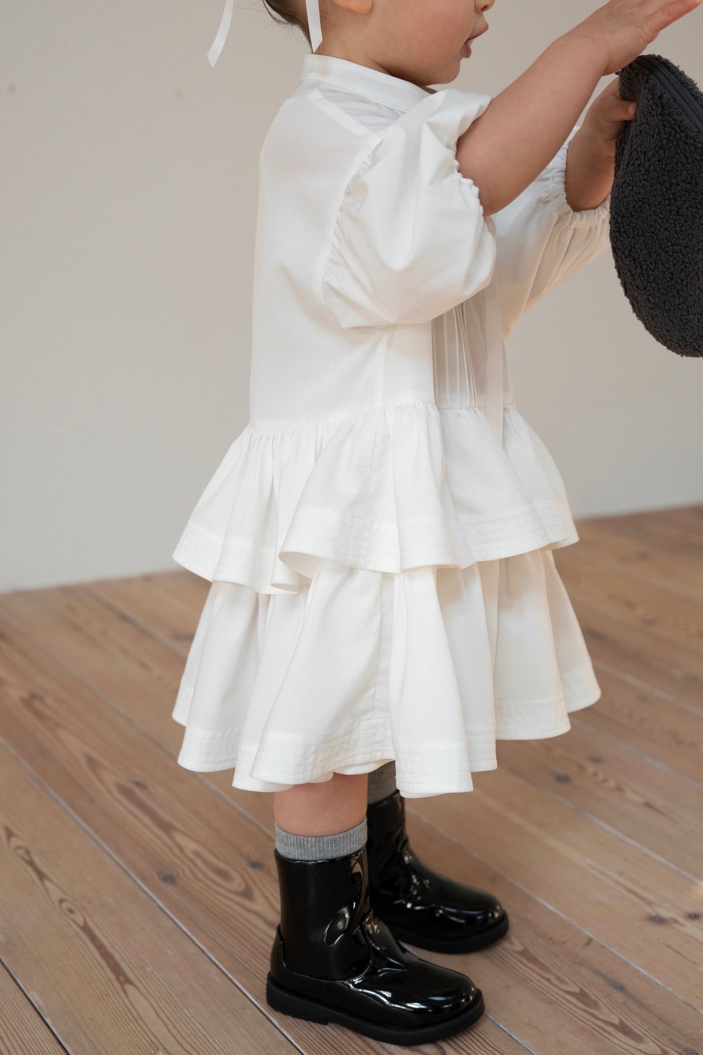 ［kids］frill shirt one-piece