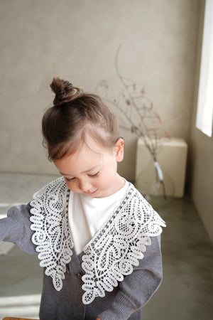 kids］lace collar knit cardigan – Acka online store
