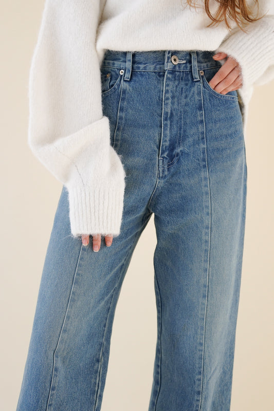 center line denim pants