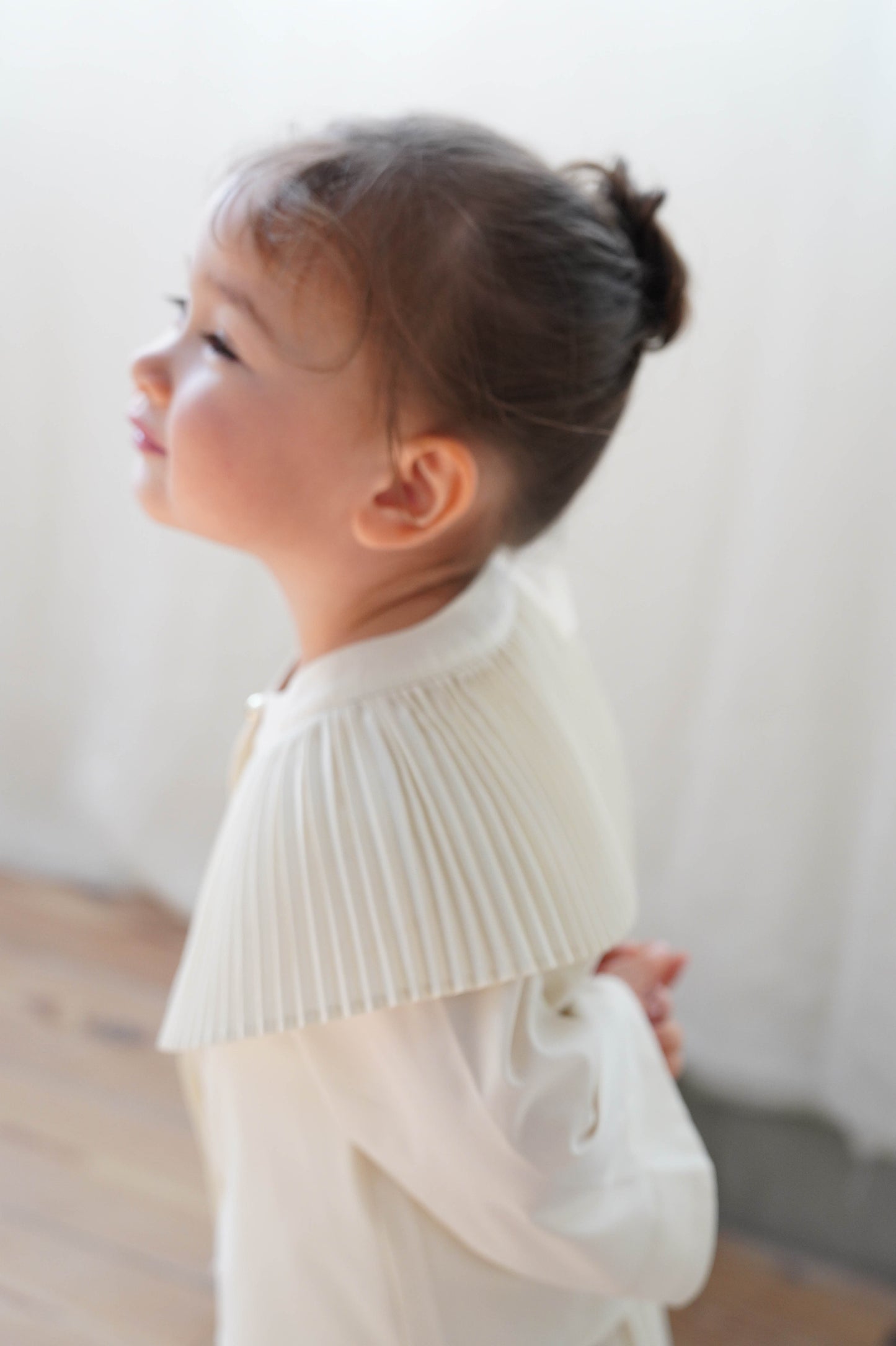 ［kids］pleats collar blouse