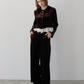 velvet straight pants