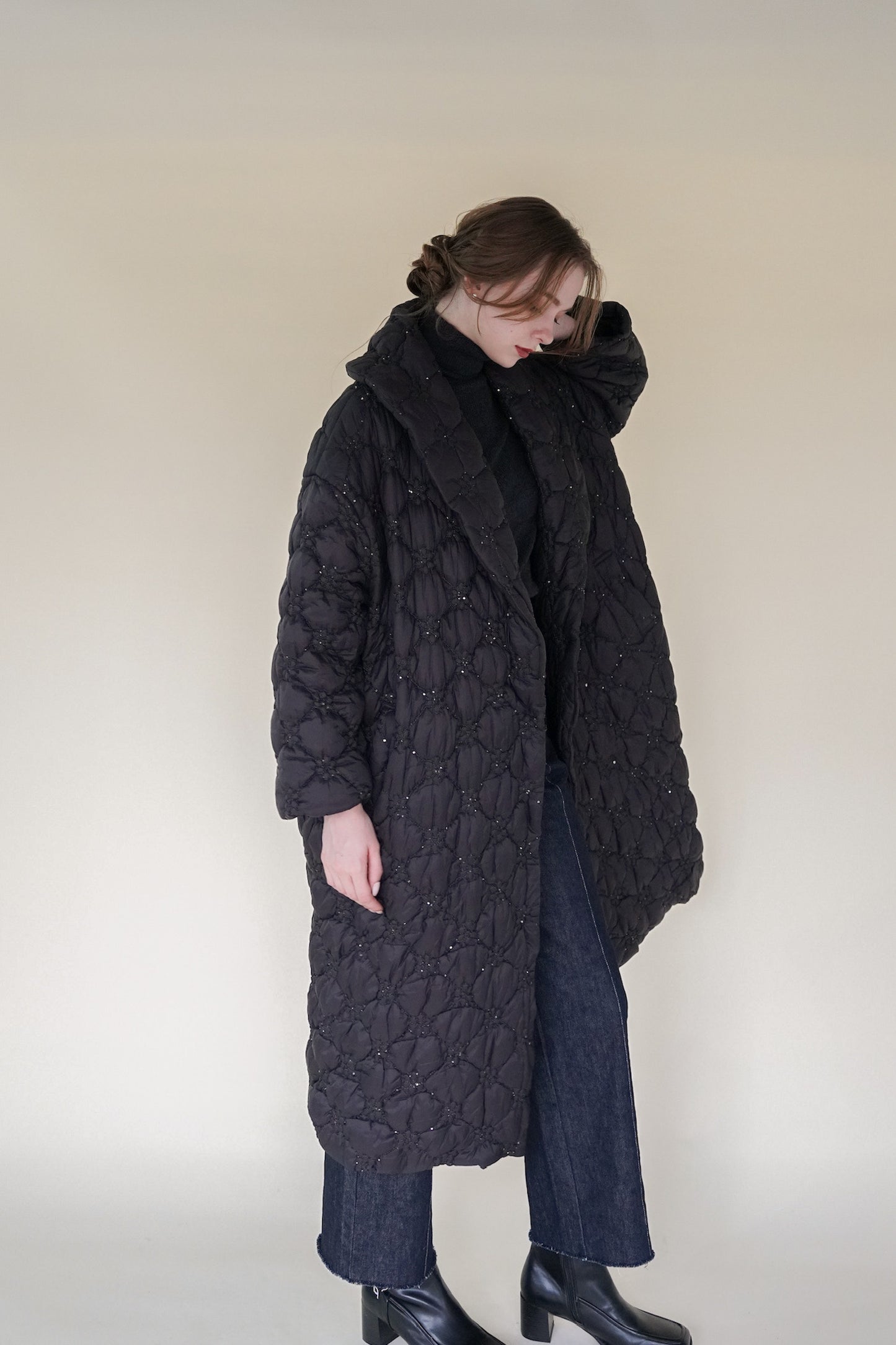 quilting long down coat