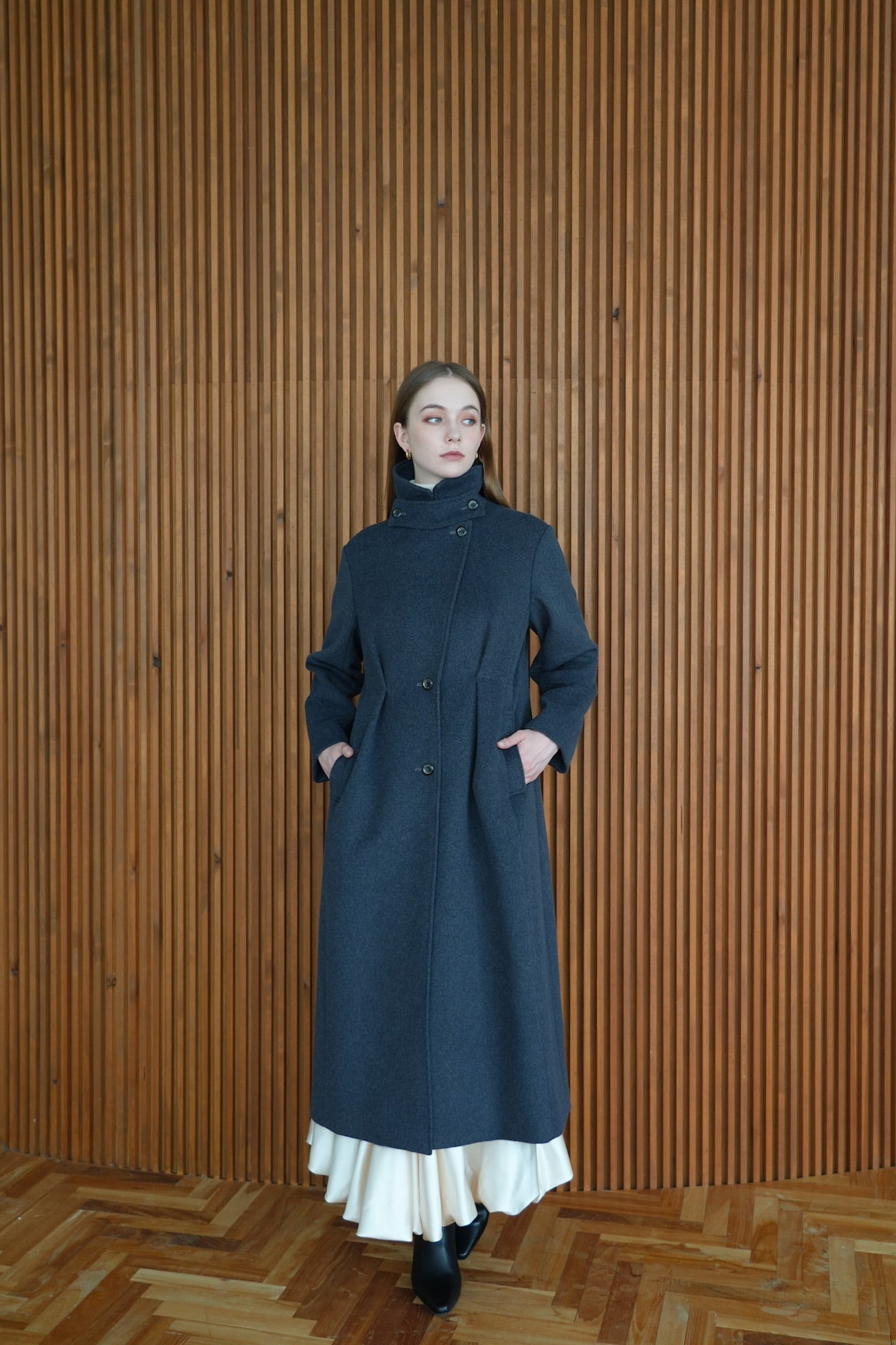 stand collar basic coat