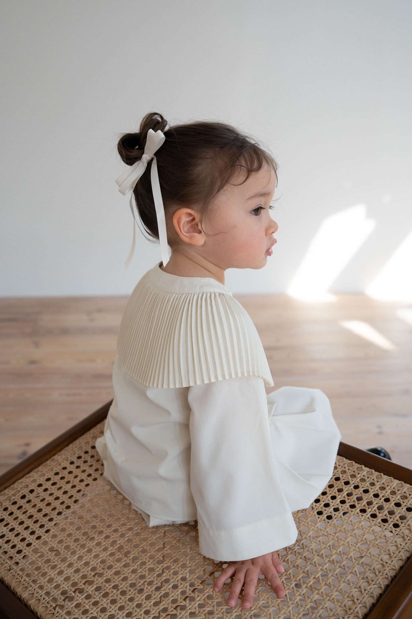 ［kids］pleats collar blouse