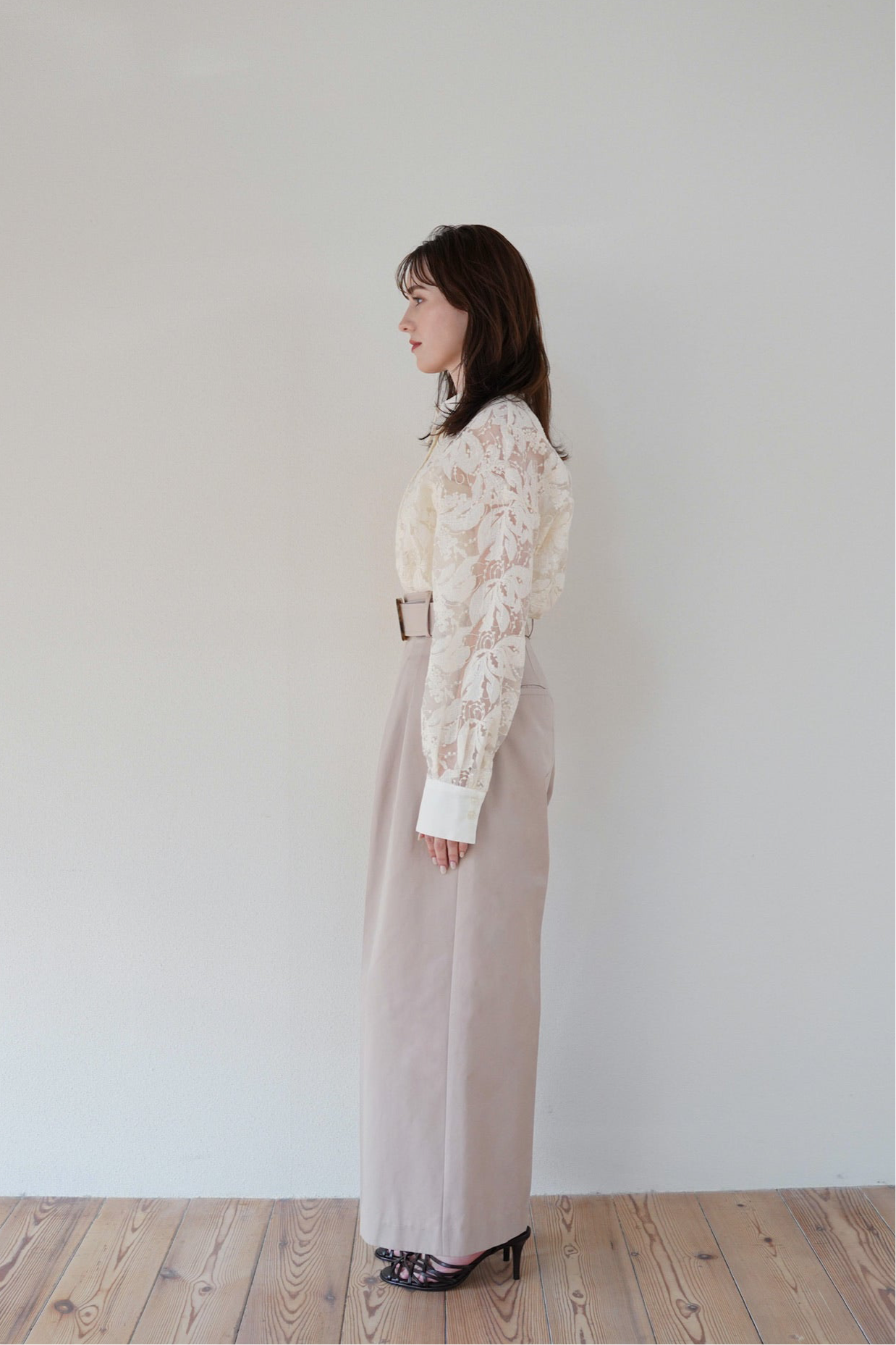 sheer embroidery shirt