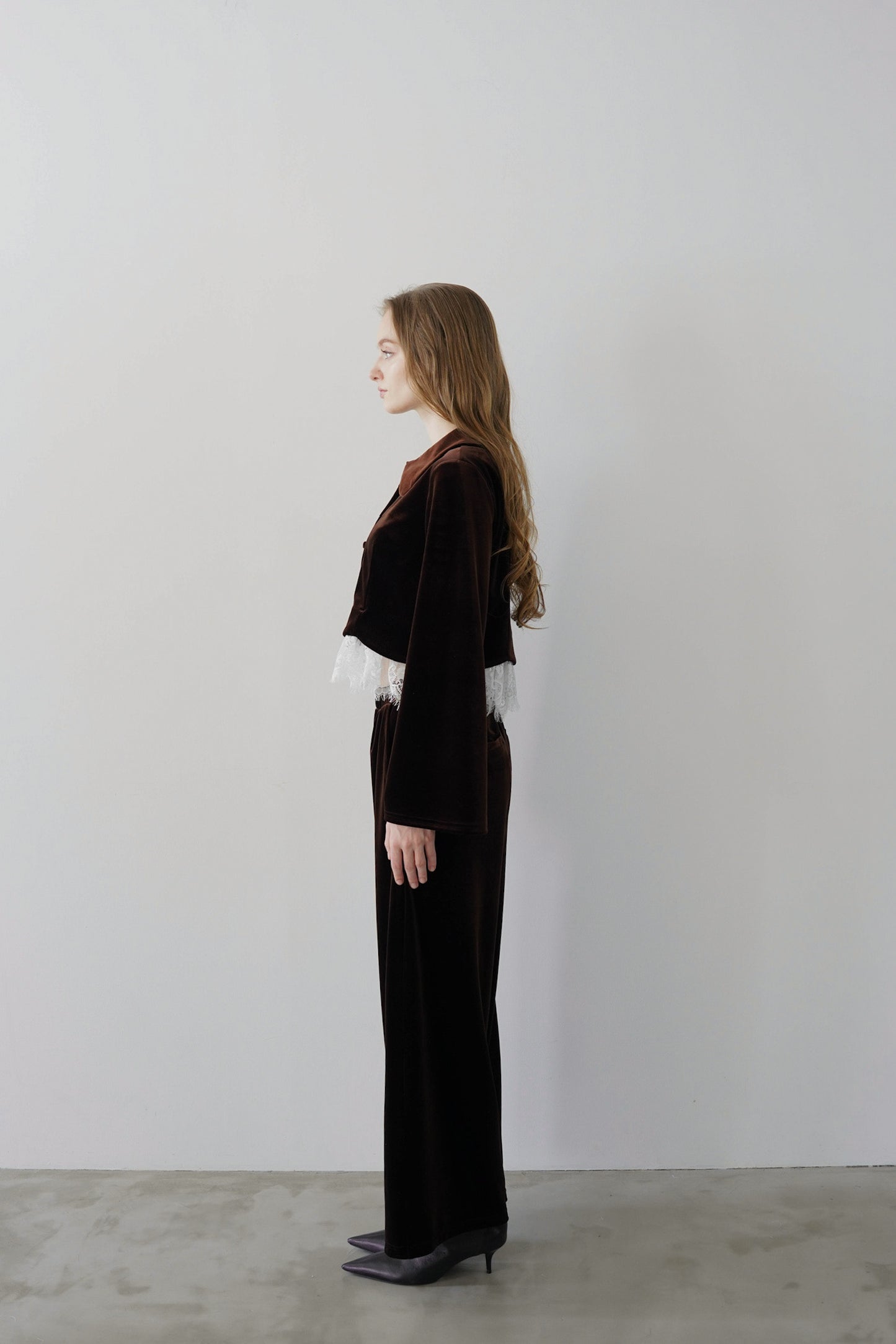 velvet straight pants