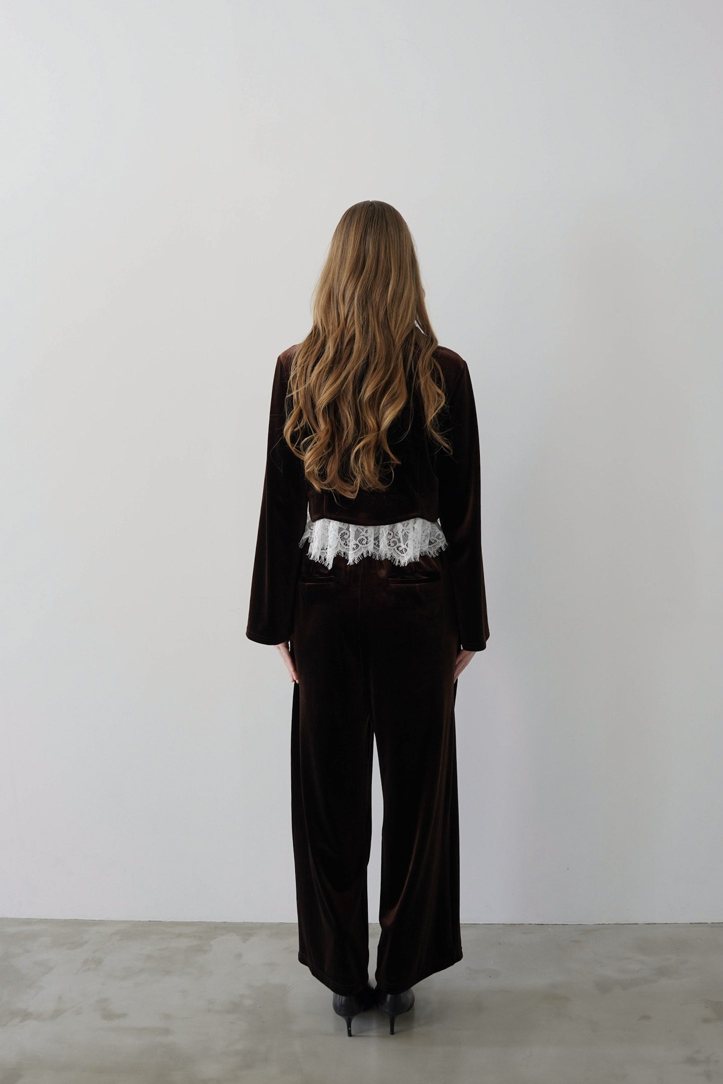 velvet straight pants