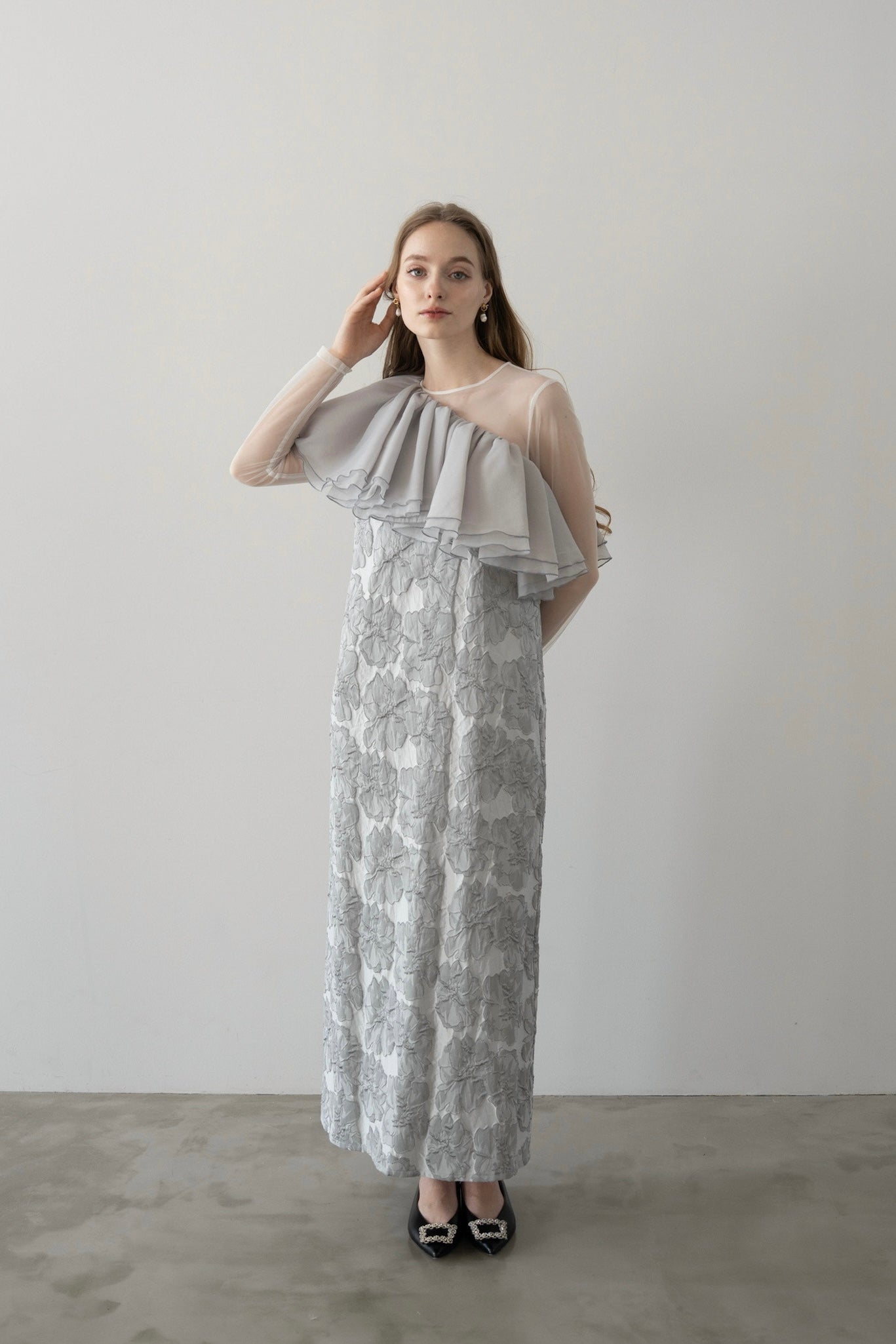 acka jacquard volume dress size2 ワンピース dress jacquard volume