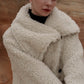 layered collar boa coat