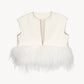 feather short vest