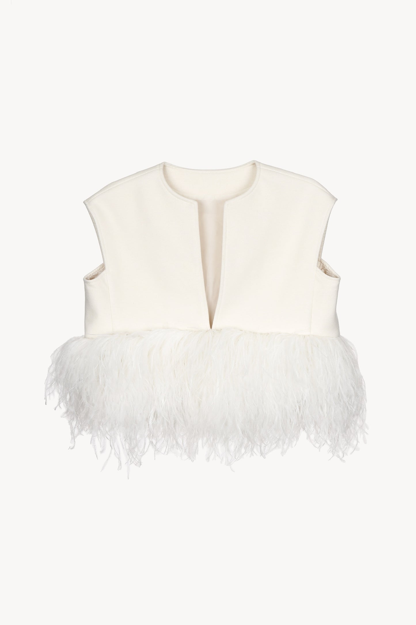 feather short vest