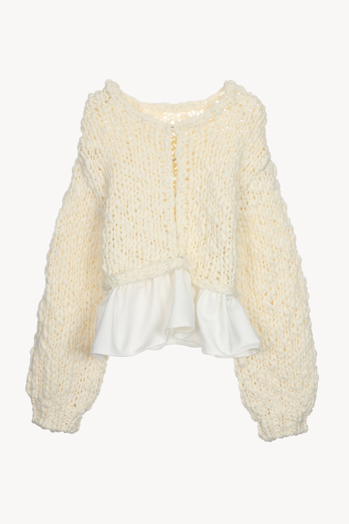 frill hand knit cardigan